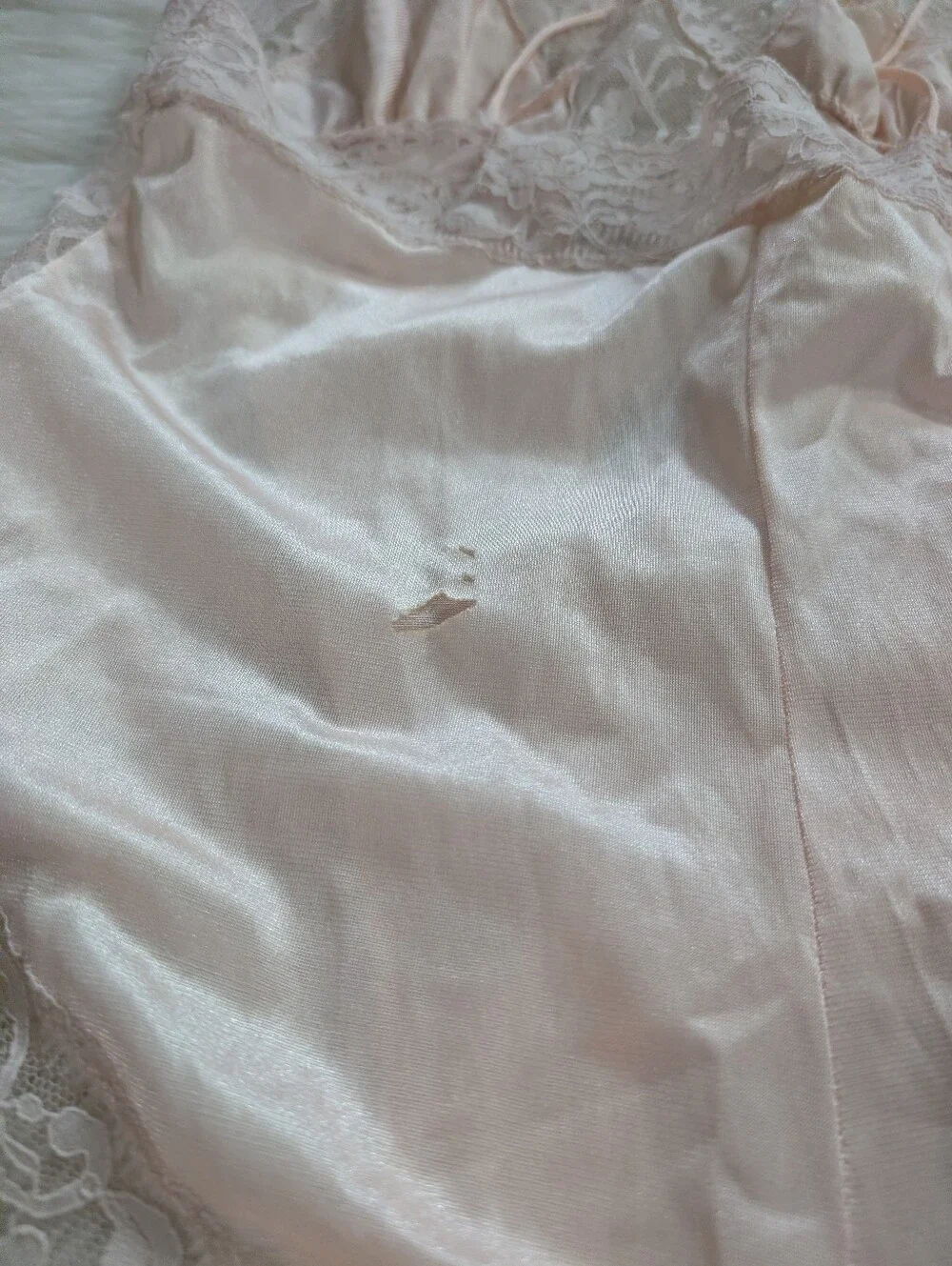 Vintage 1970s Undercover Wear Sheer Lace Teddy Robe Set M Medium Pale Pink - Picture 8 of 10